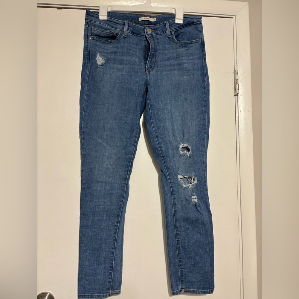 Levi's Women's Distressed Skinny Jeans - Blue